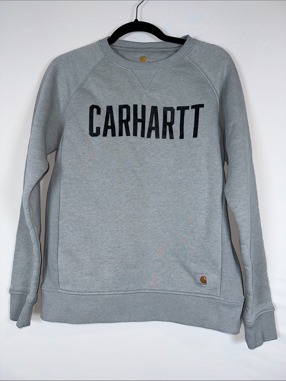 Carhartt Gray Logo Sweatshirt Women's Small 4 6 Crewneck Workwear